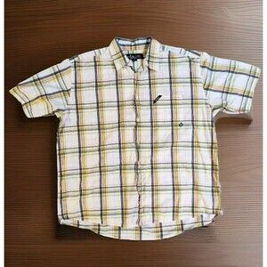 Ecko Unlimited Men's Big 3XL Button Shirt Short Sleeve Plaid Green Rhino